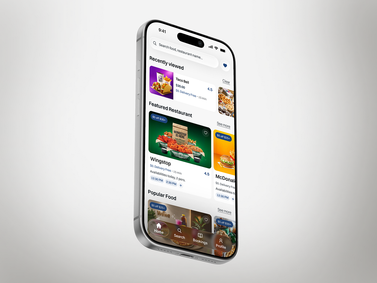Restaurant Discovery & Booking App | Food Delivery UI Design Image 2