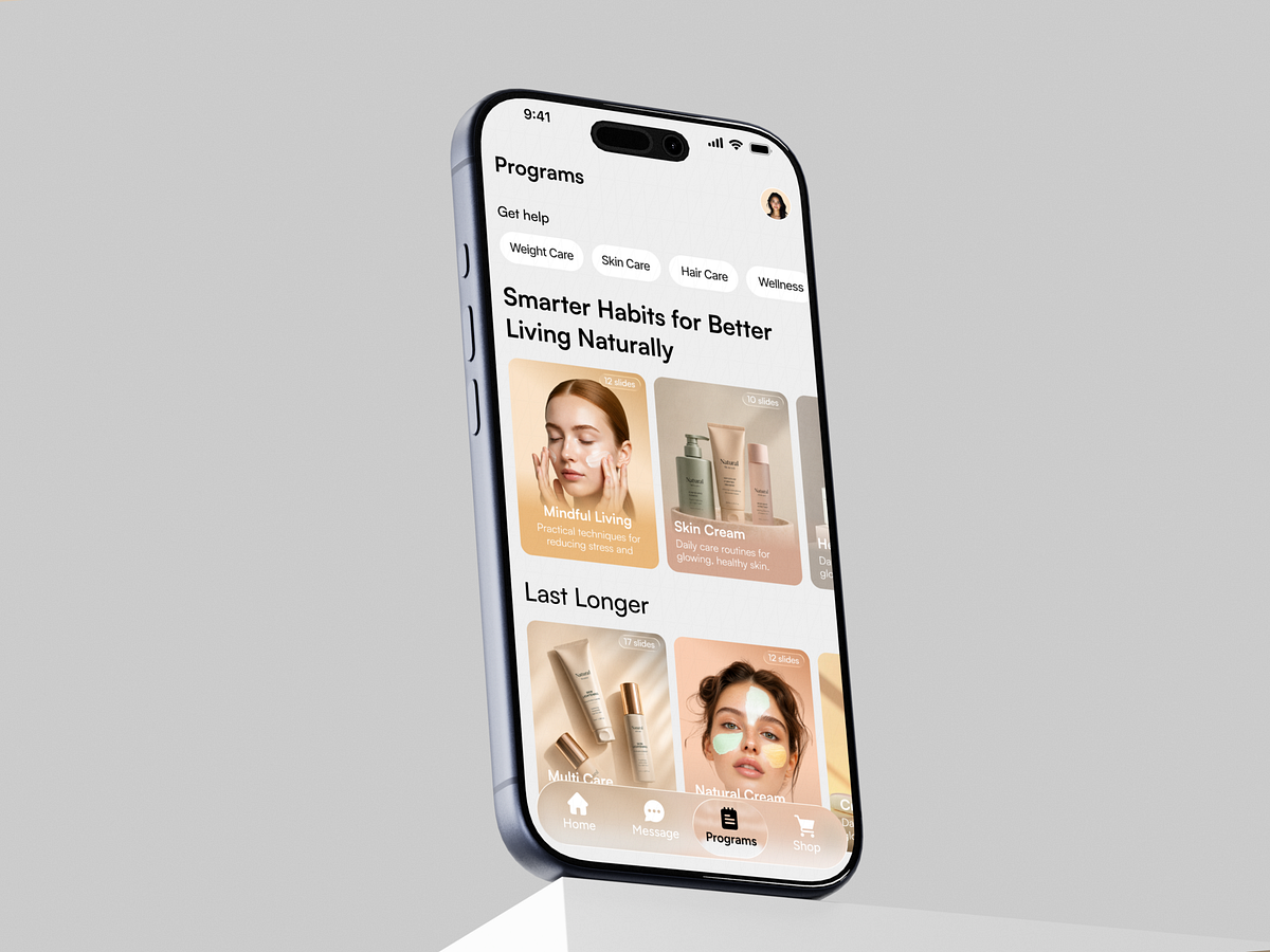 Skincare & Wellness App Design | Personalized Care & eCommerce Image 2