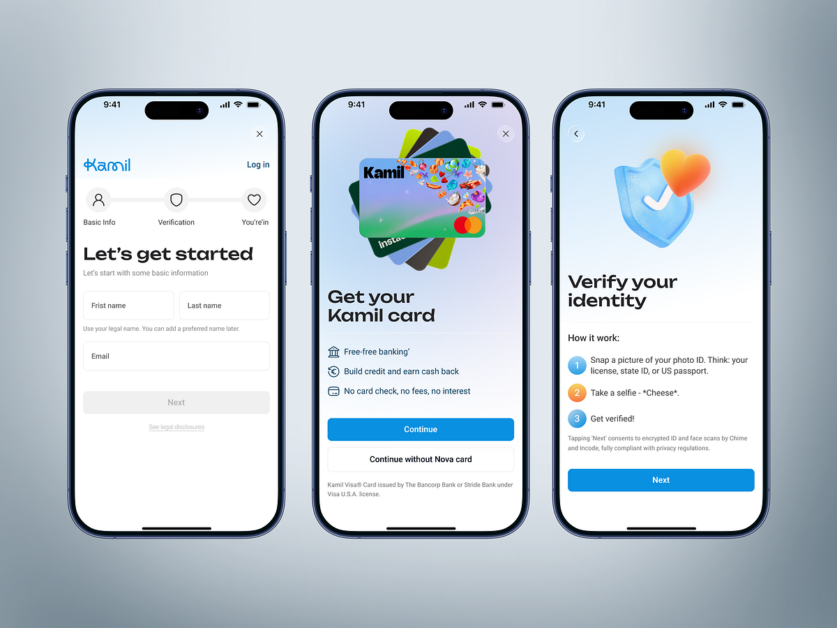 FinTech App Onboarding | Account Setup & Card UI Design Image 0