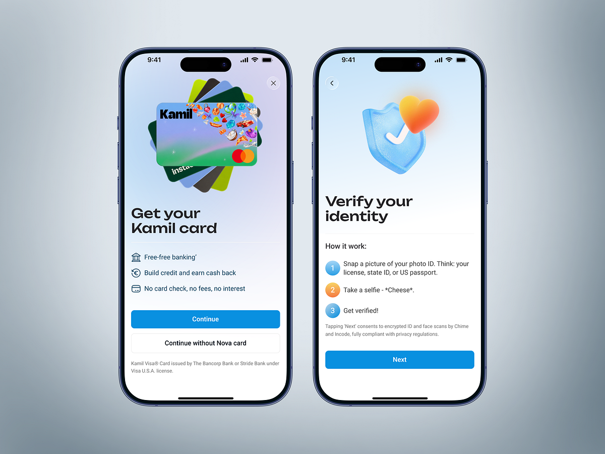 FinTech App Onboarding | Account Setup & Card UI Design Image 1