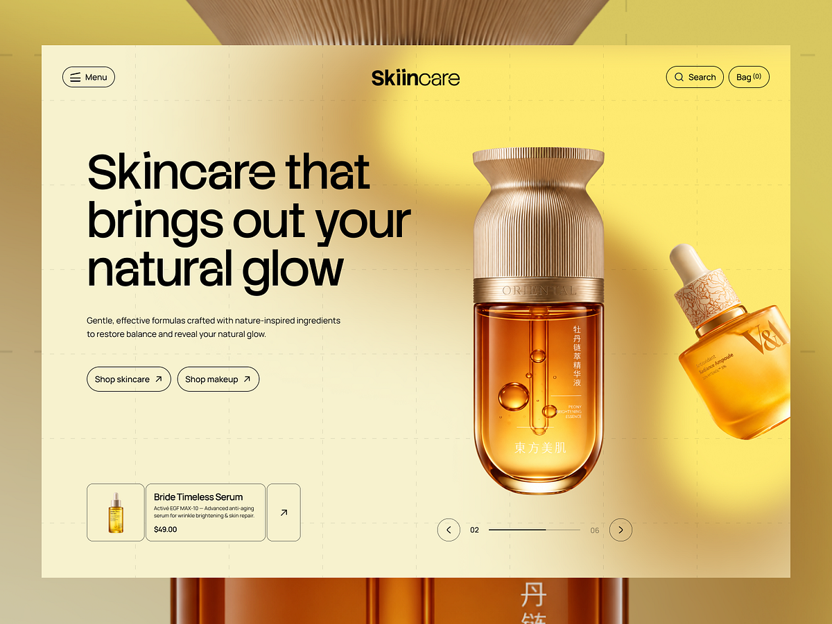 Skincare Landing Page UI | Beauty Product eCommerce Website Image 0