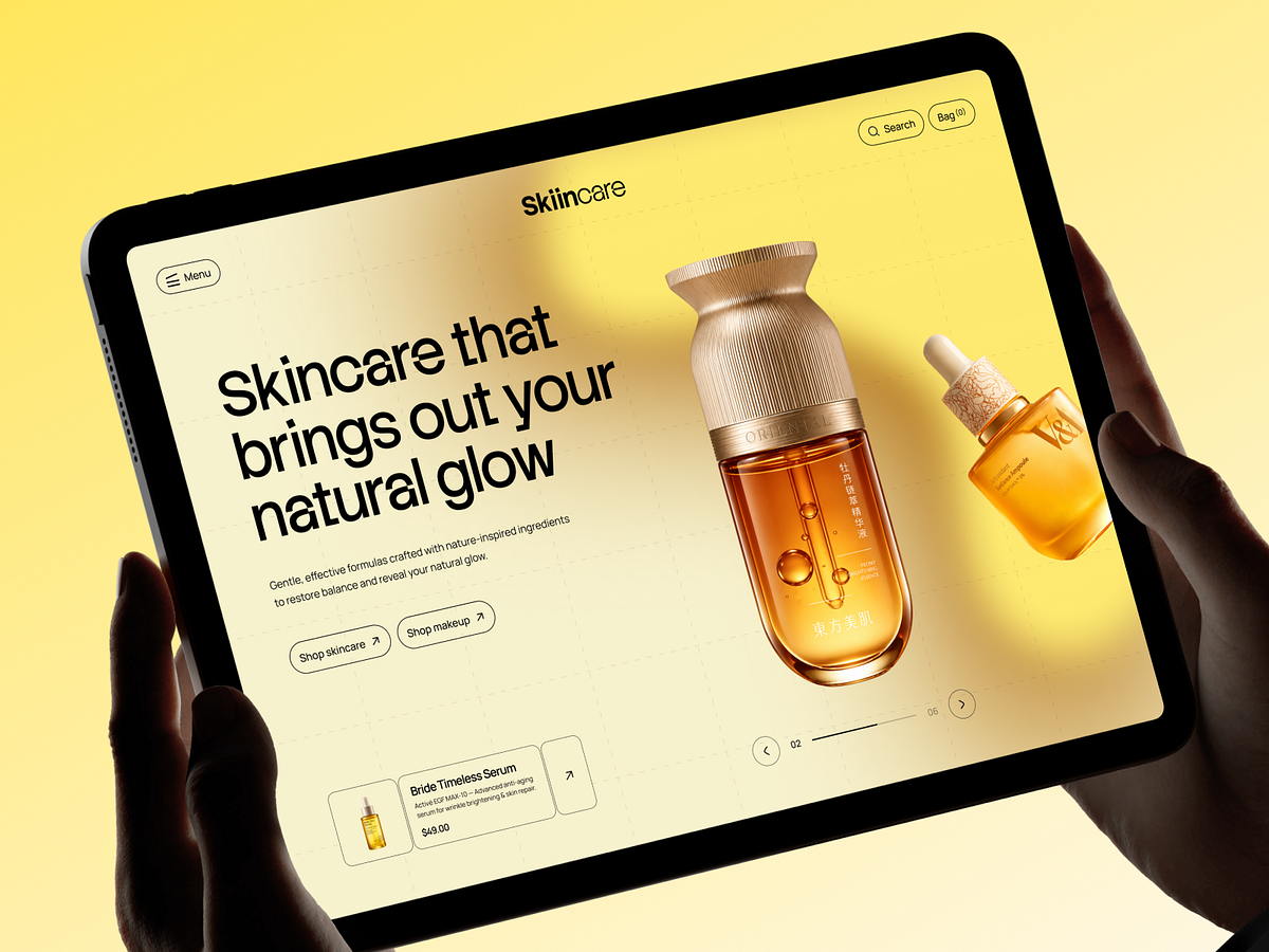 Skincare Landing Page UI | Beauty Product eCommerce Website Image 1