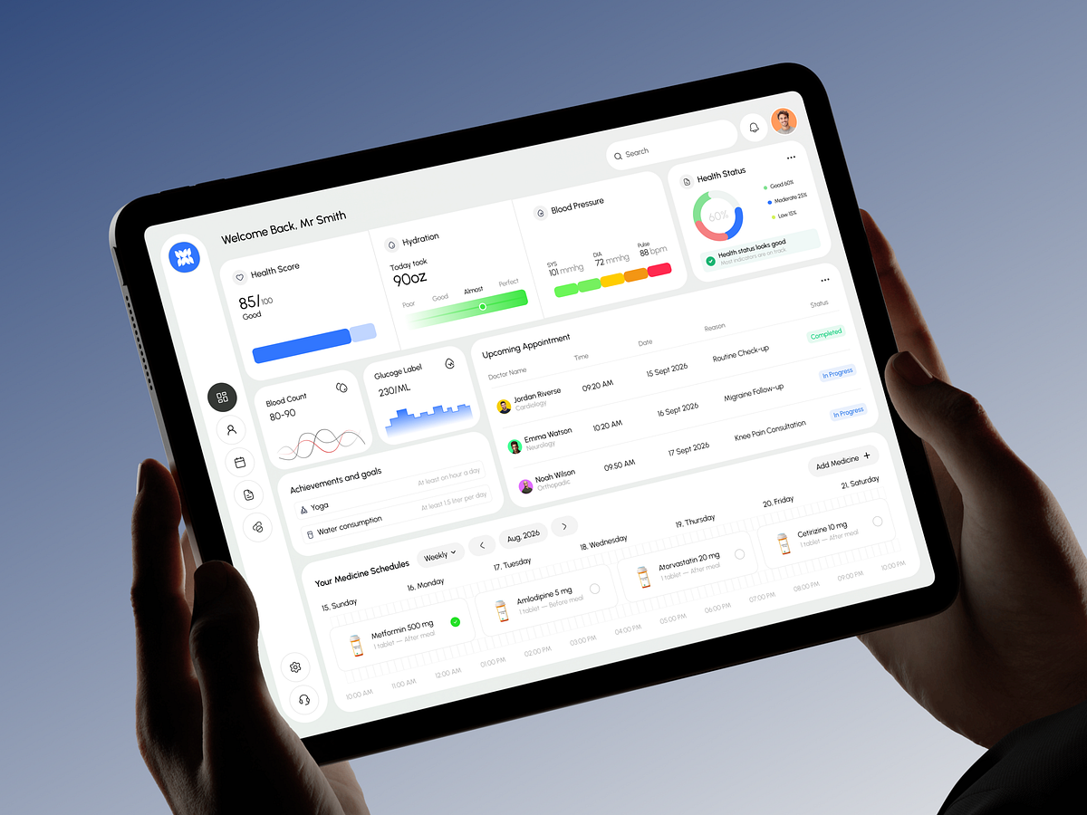 Healthcare Dashboard UI | Patient Health Monitoring Web App Image 2