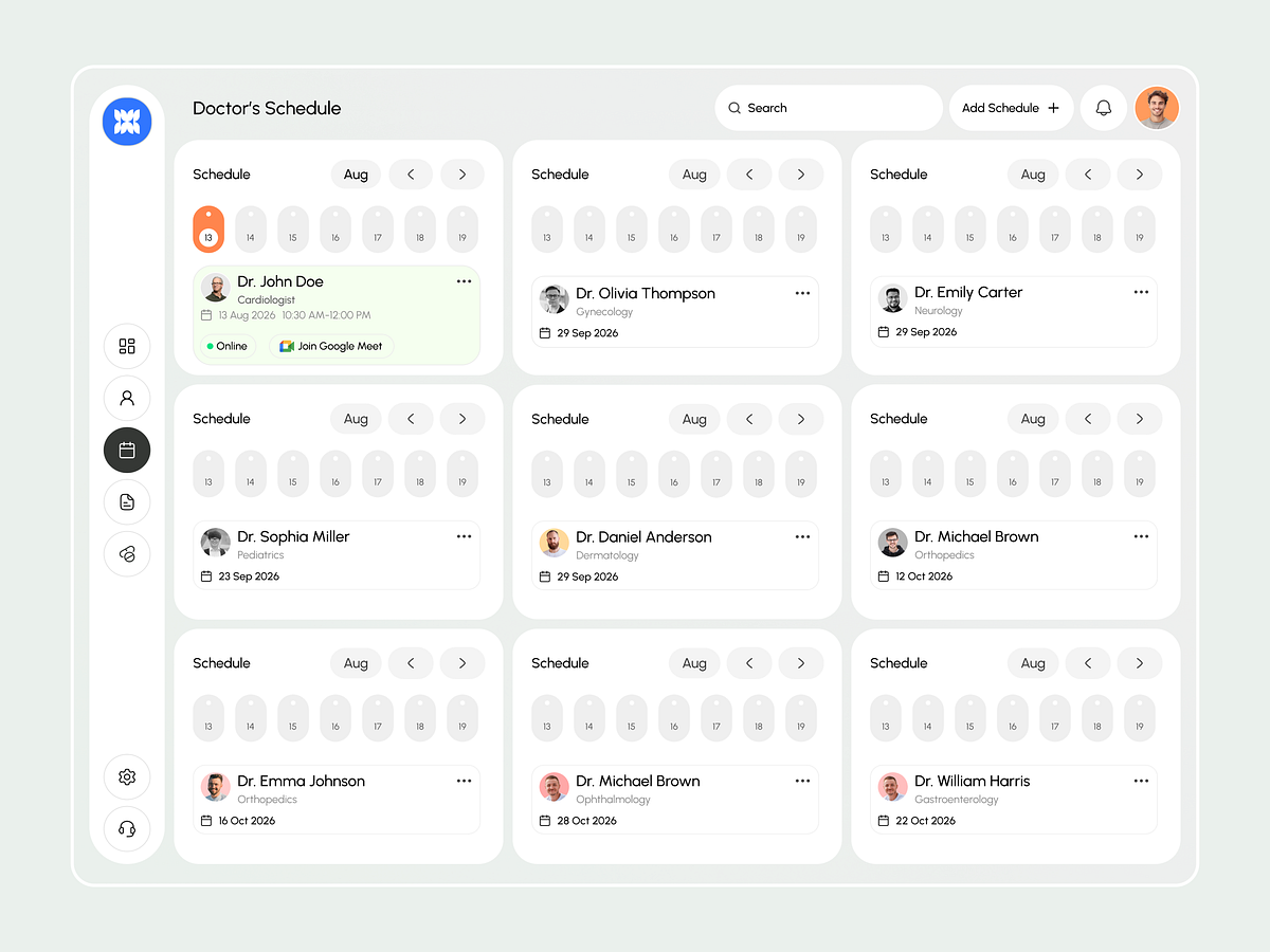 Doctor Appointment Schedule UI | Healthcare Dashboard Web App Image 1