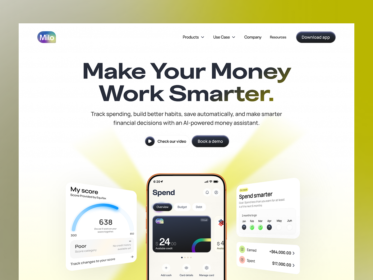 AI Finance App Landing Page | FinTech Money Management Website