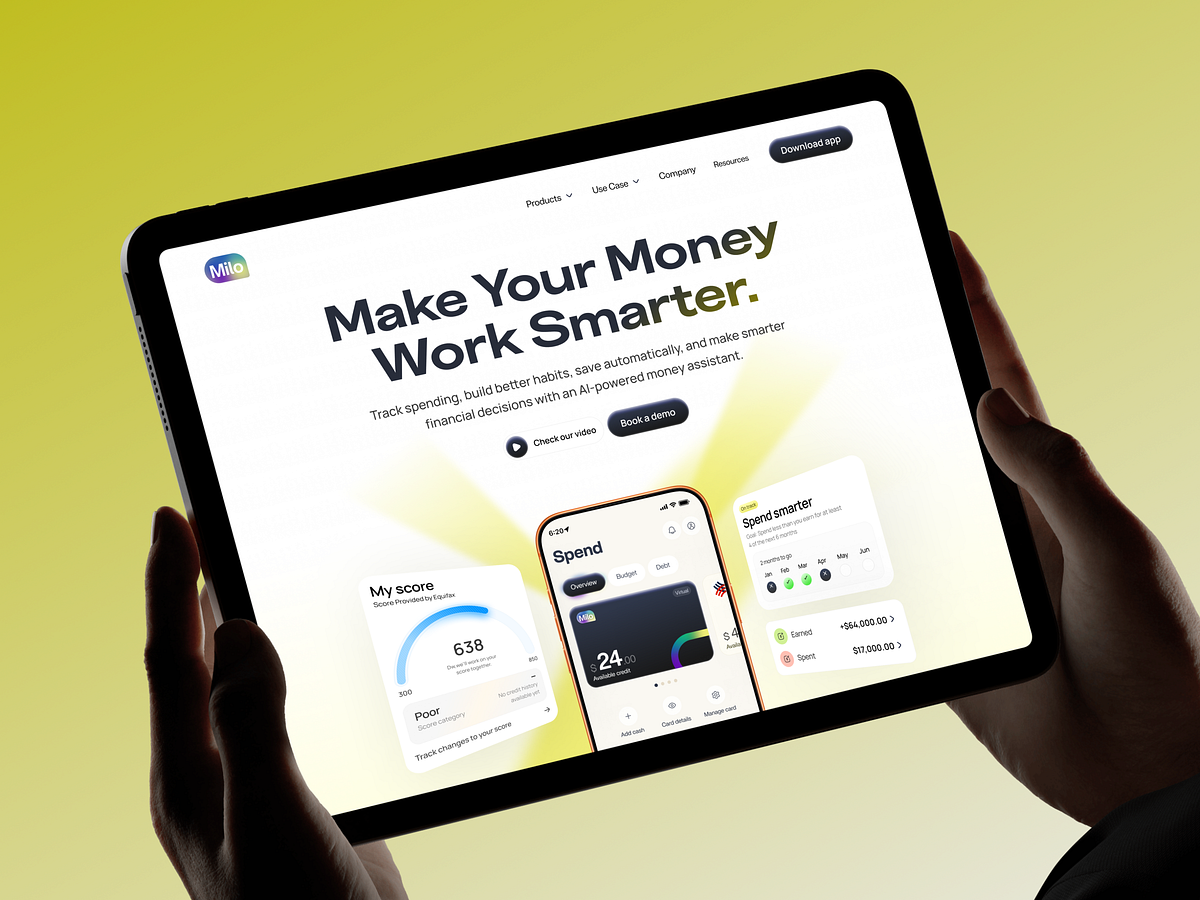 AI Finance App Landing Page | FinTech Money Management Website Image 1