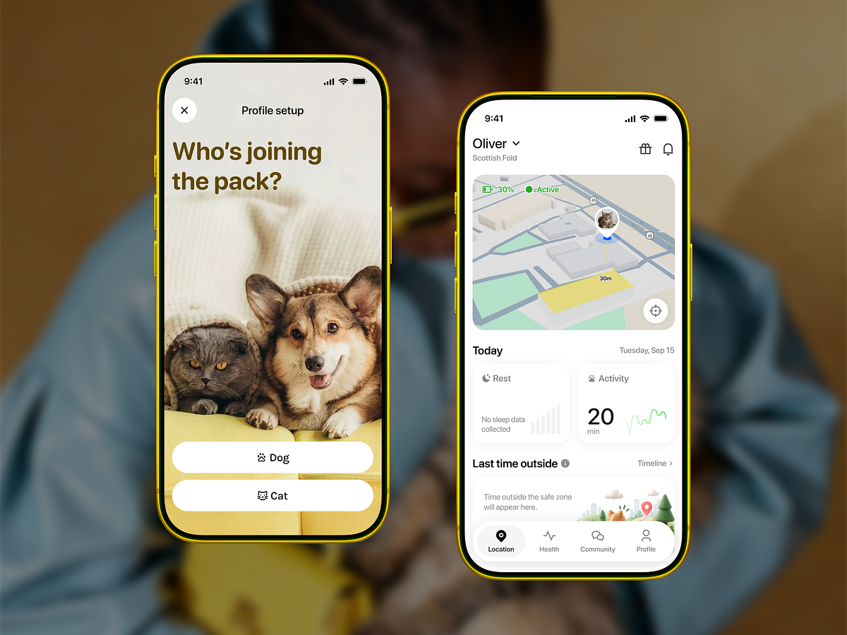 Pet Tracking App Design | GPS, Health & Pet Activity