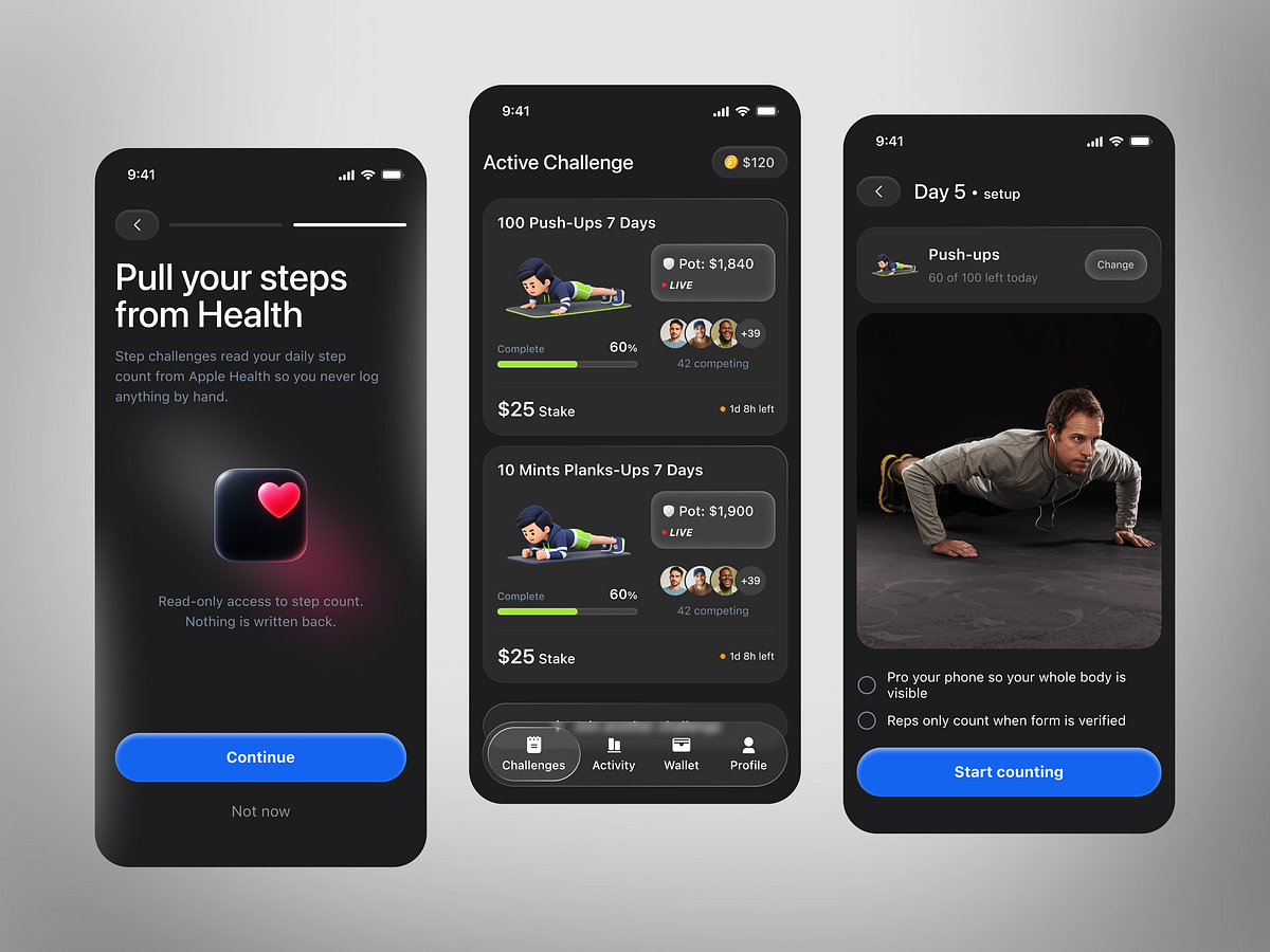 Fitness Challenge App | Workout Tracking & Daily Goals