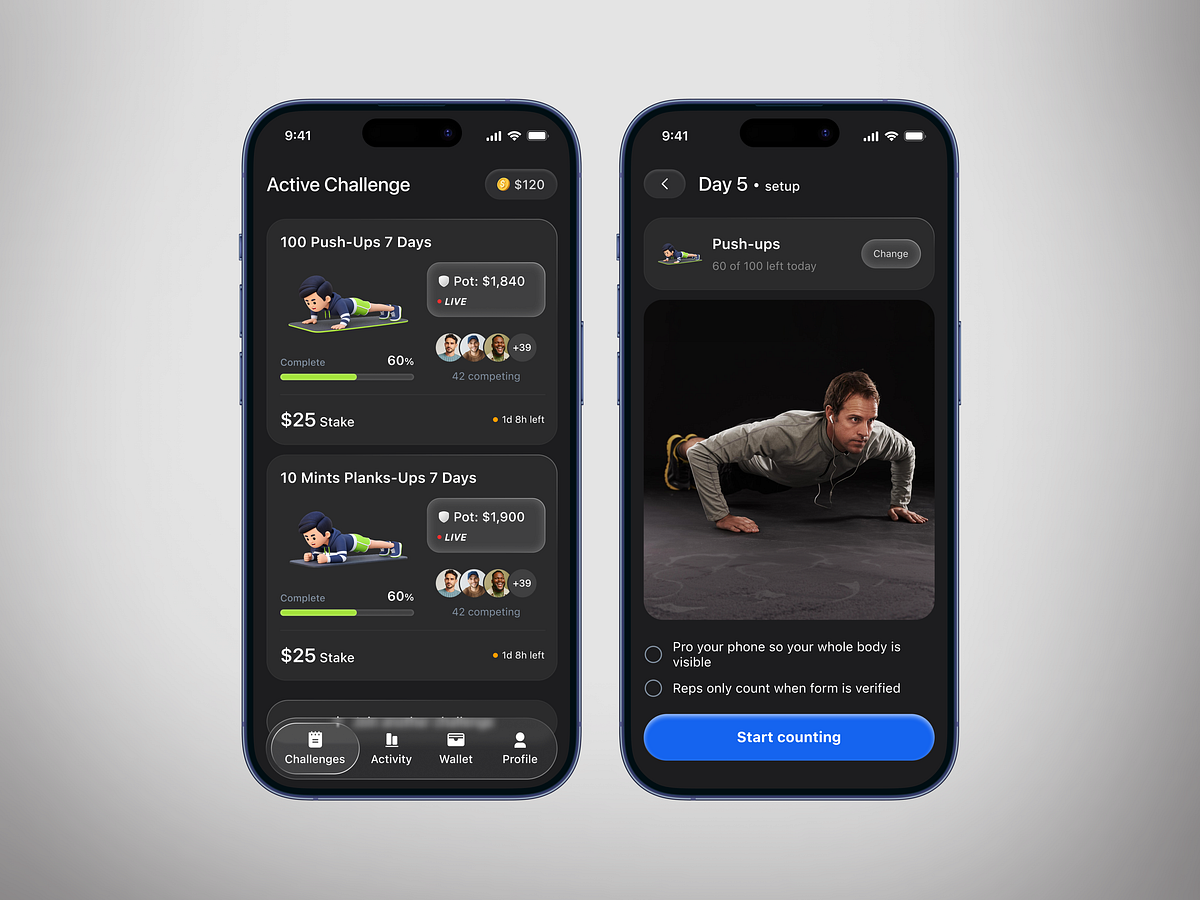 Fitness Challenge App | Workout Tracking & Daily Goals Image 2