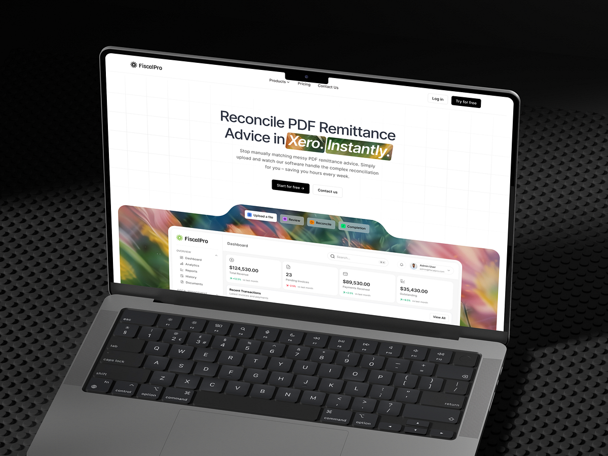 Remittance Reconciliation Software Website Design Image 1