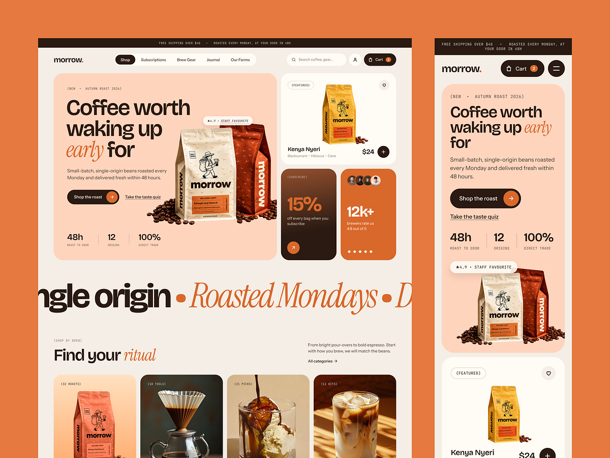 Coffee E-commerce Website Design Image 1