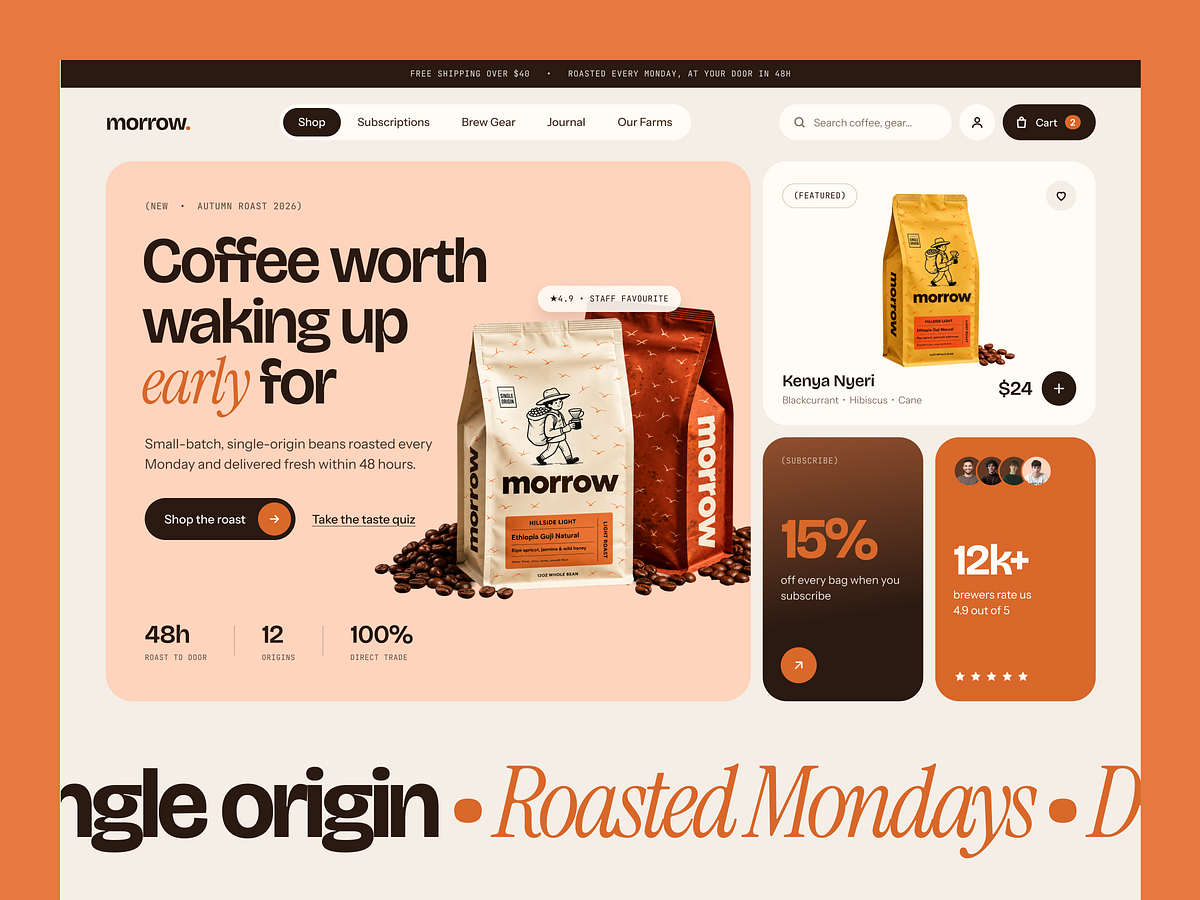 Coffee E-commerce Website Design Image 2
