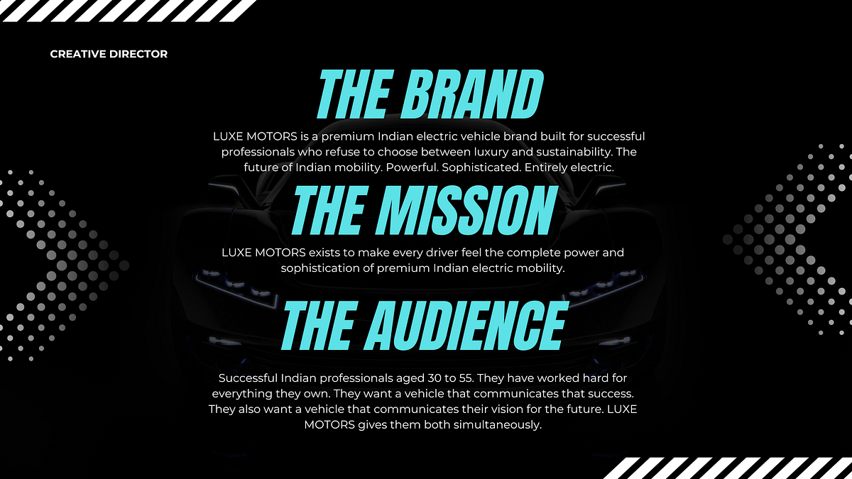LUXE MOTORS — Premium Indian Electric Vehicle Brand Direction Image 0