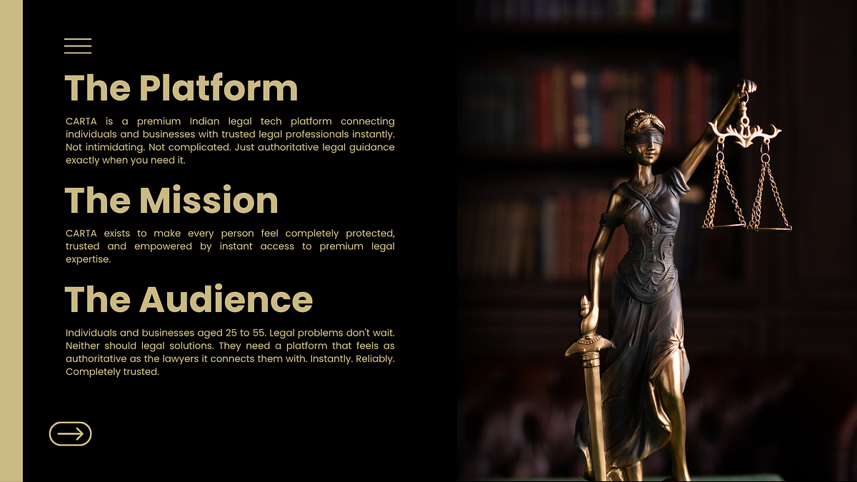 CARTA — Premium Indian Legal Tech Platform Brand Direction Image 0