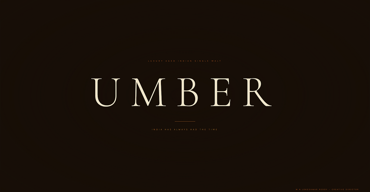 UMBER — Luxury Aged Indian Single Malt Whisky Brand Direction Image 0