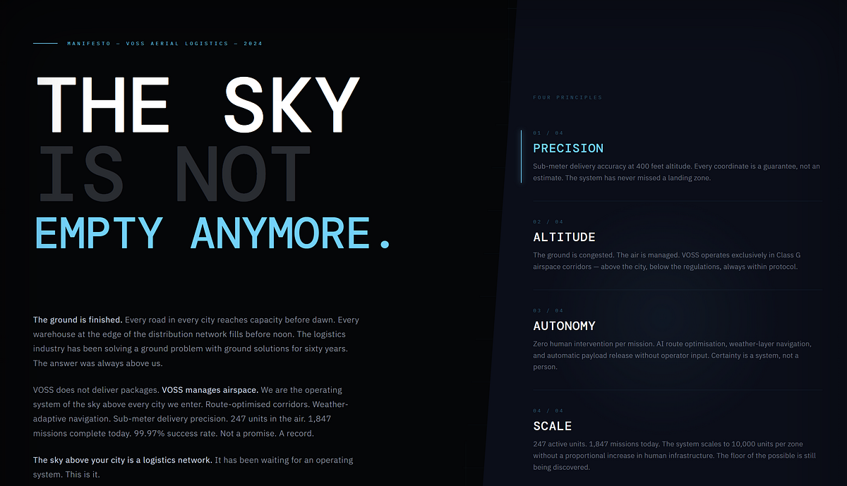 VOSS — Autonomous Aerial Logistics UI / Web Direction Image 4