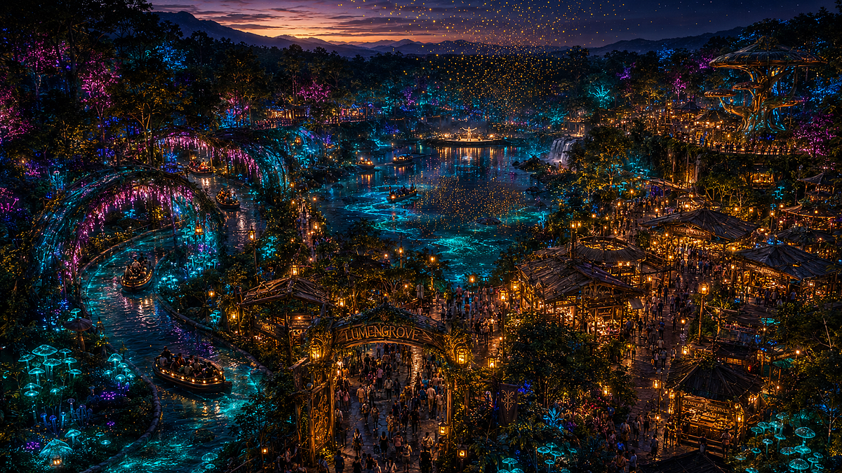LUMENGROVE — Immersive Bioluminescent Theme Park Land Image 9