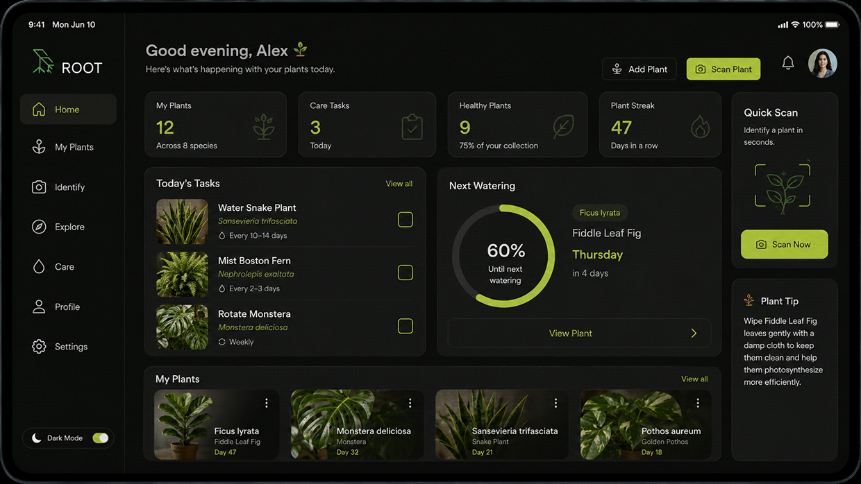 ROOT — Plant Care App Brand & UI System Image 7