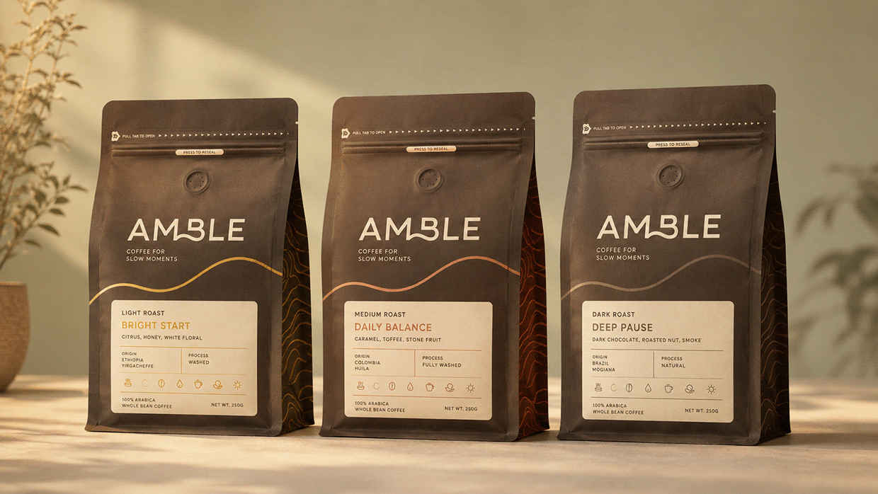 AMBLE — Specialty Coffee Brand & Packaging System Image 0