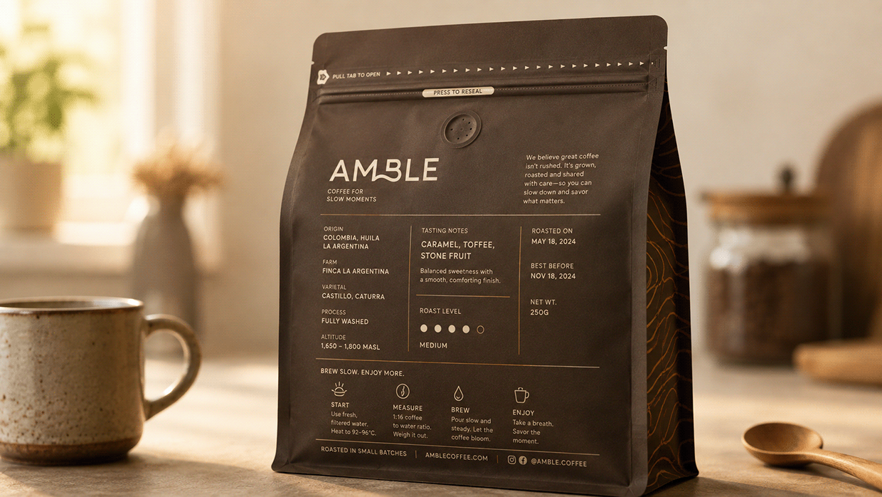AMBLE — Specialty Coffee Brand & Packaging System Image 1