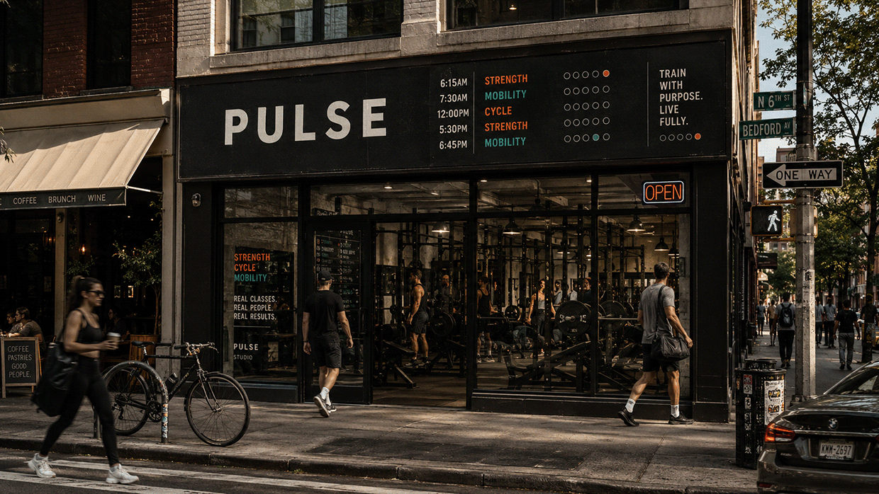 Title: PULSE — Boutique Fitness Brand Identity Image 7