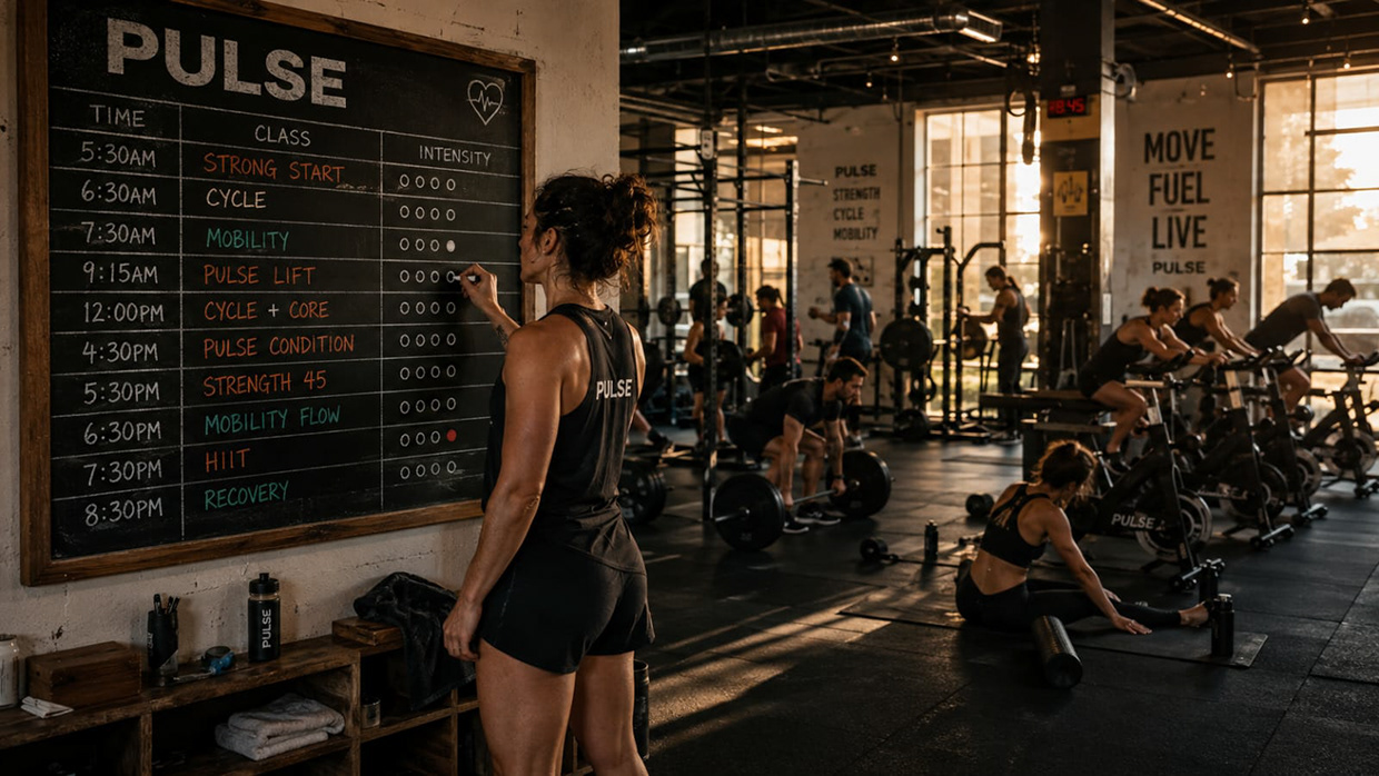 Title: PULSE — Boutique Fitness Brand Identity Image 8