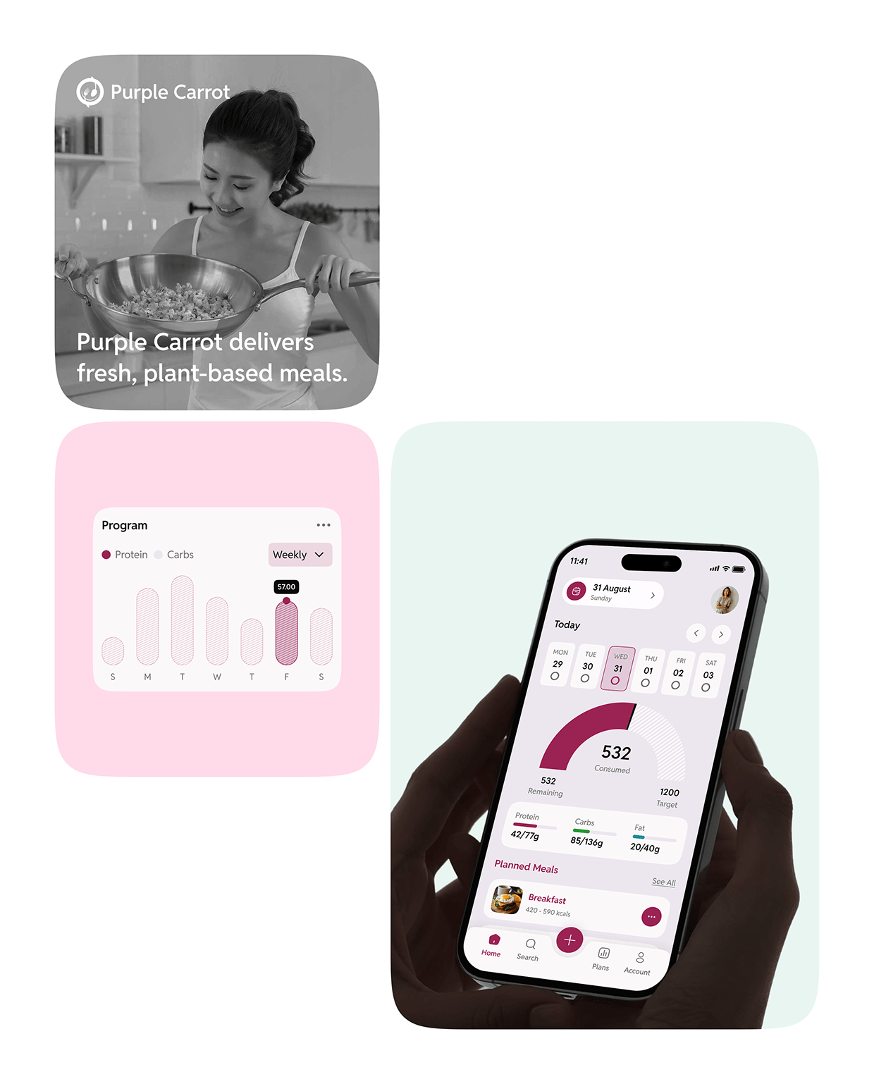 Meal planner iOS mobile app "Purple Carrot" Image 18