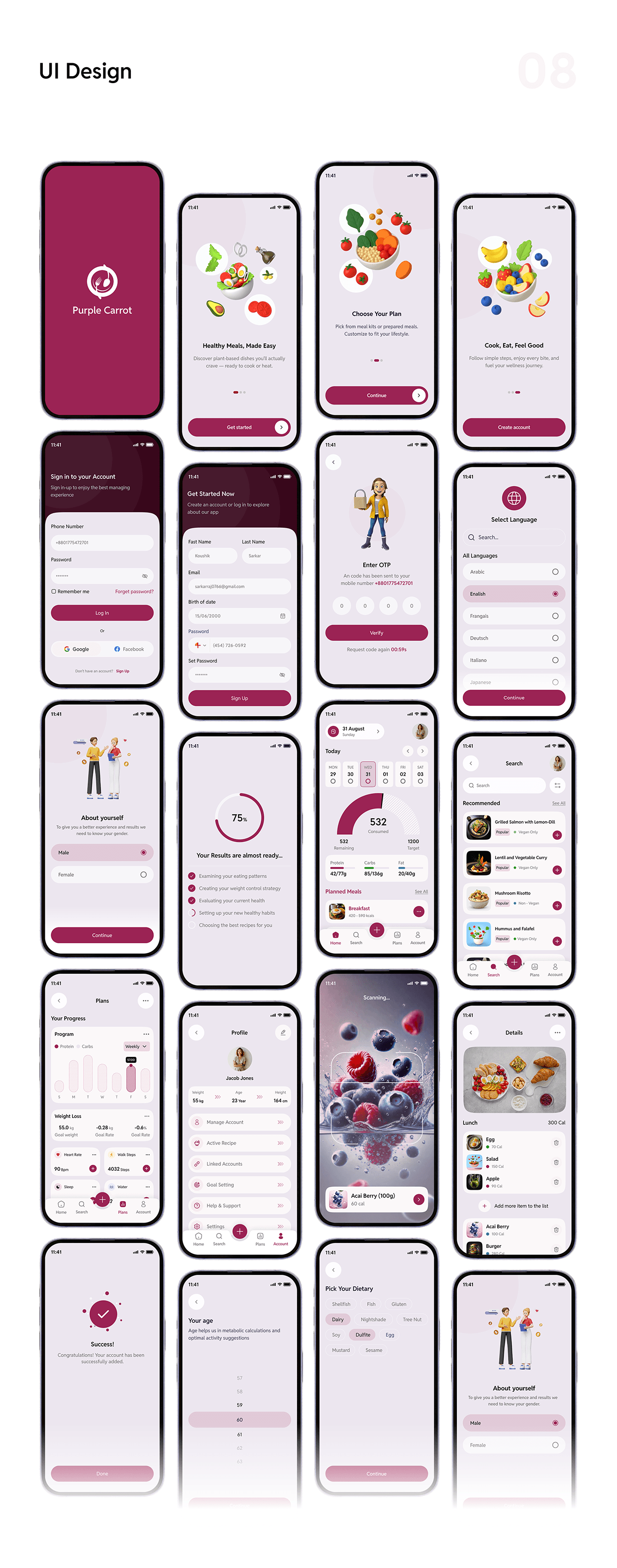 Meal planner iOS mobile app "Purple Carrot" Image 19
