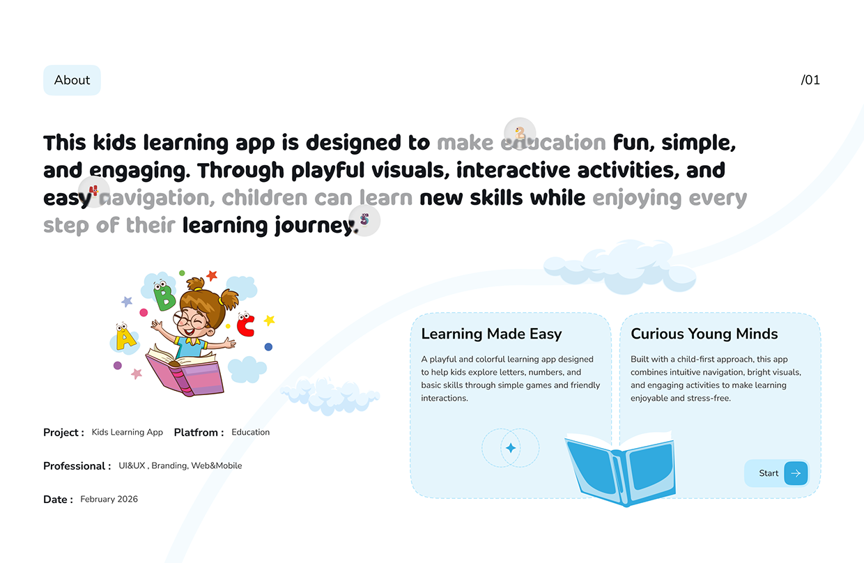 Edtech app UI/UX for child Image 0