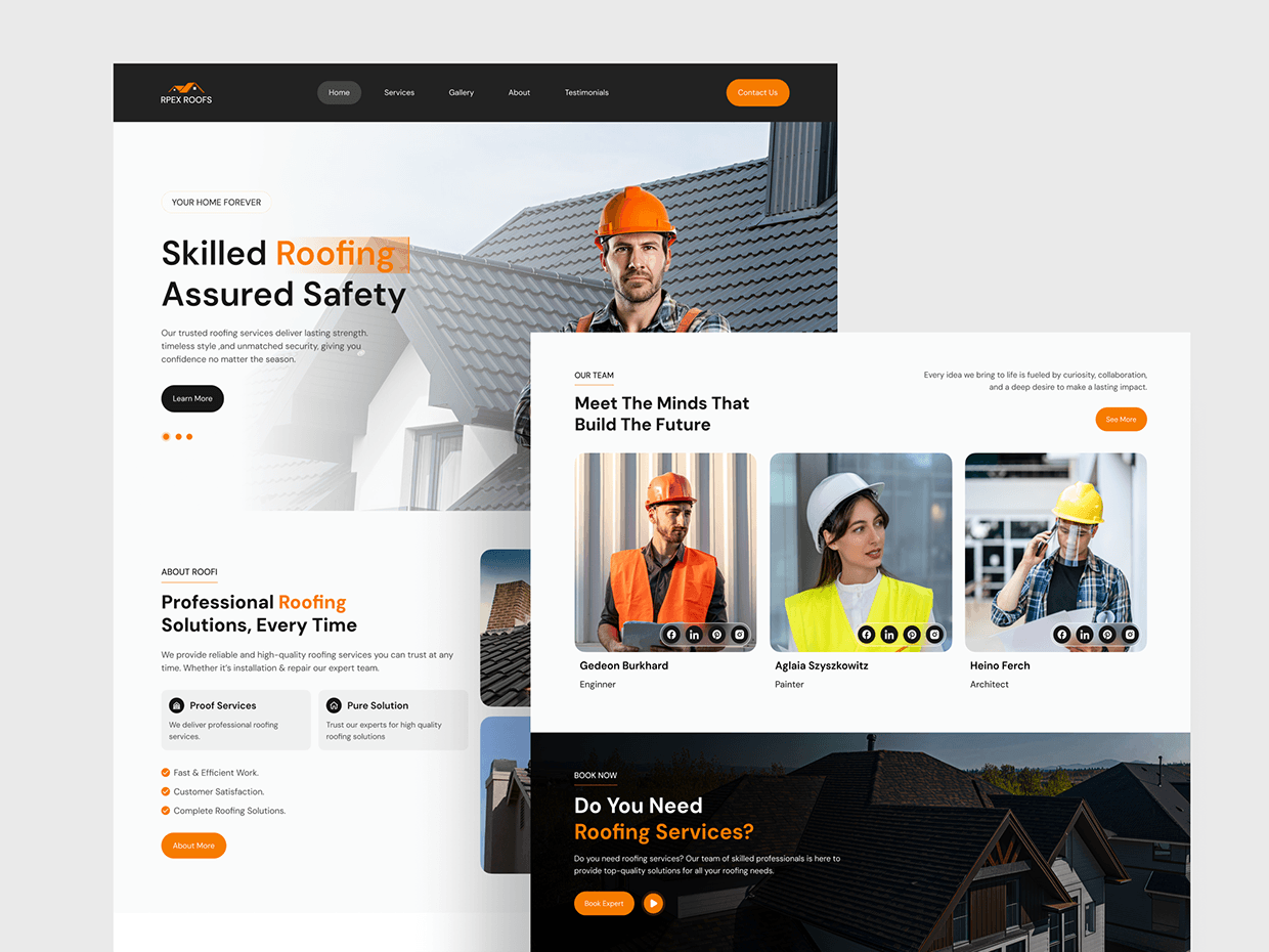 Roofing Service Website Design | UI/UX Image 3