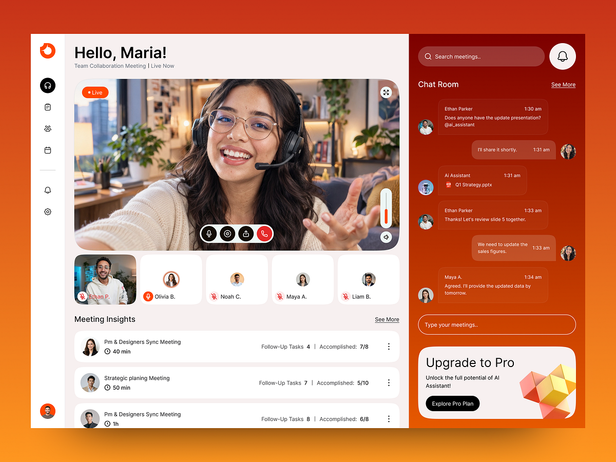 AI Meeting & Collaboration Dashboard Image 0