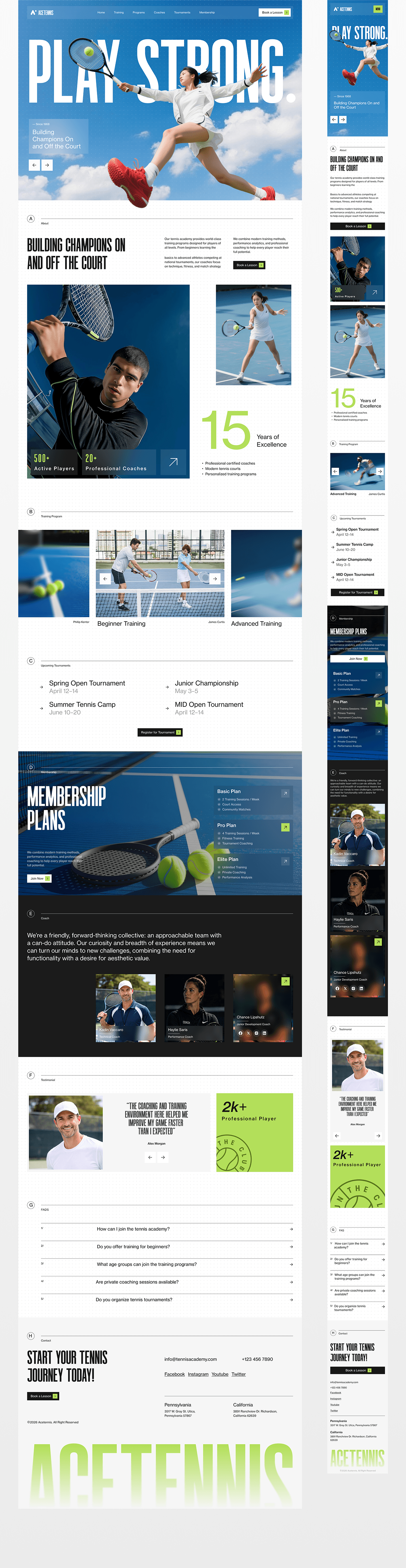Tennis Sports Website UI Design - AceTennis Image 13