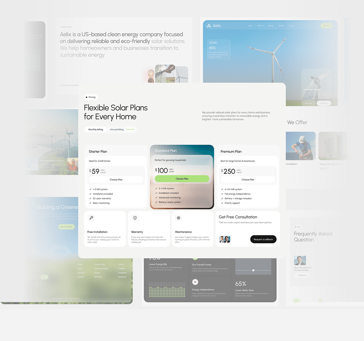 Aelix — Solar Energy Landing Page UI/UX Case Study Image 9
