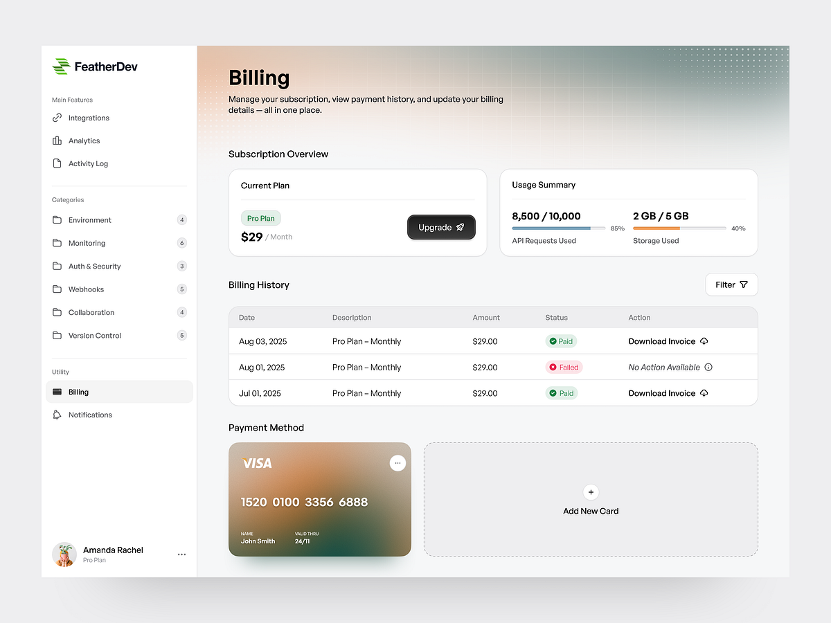 Billing Page - Exploration