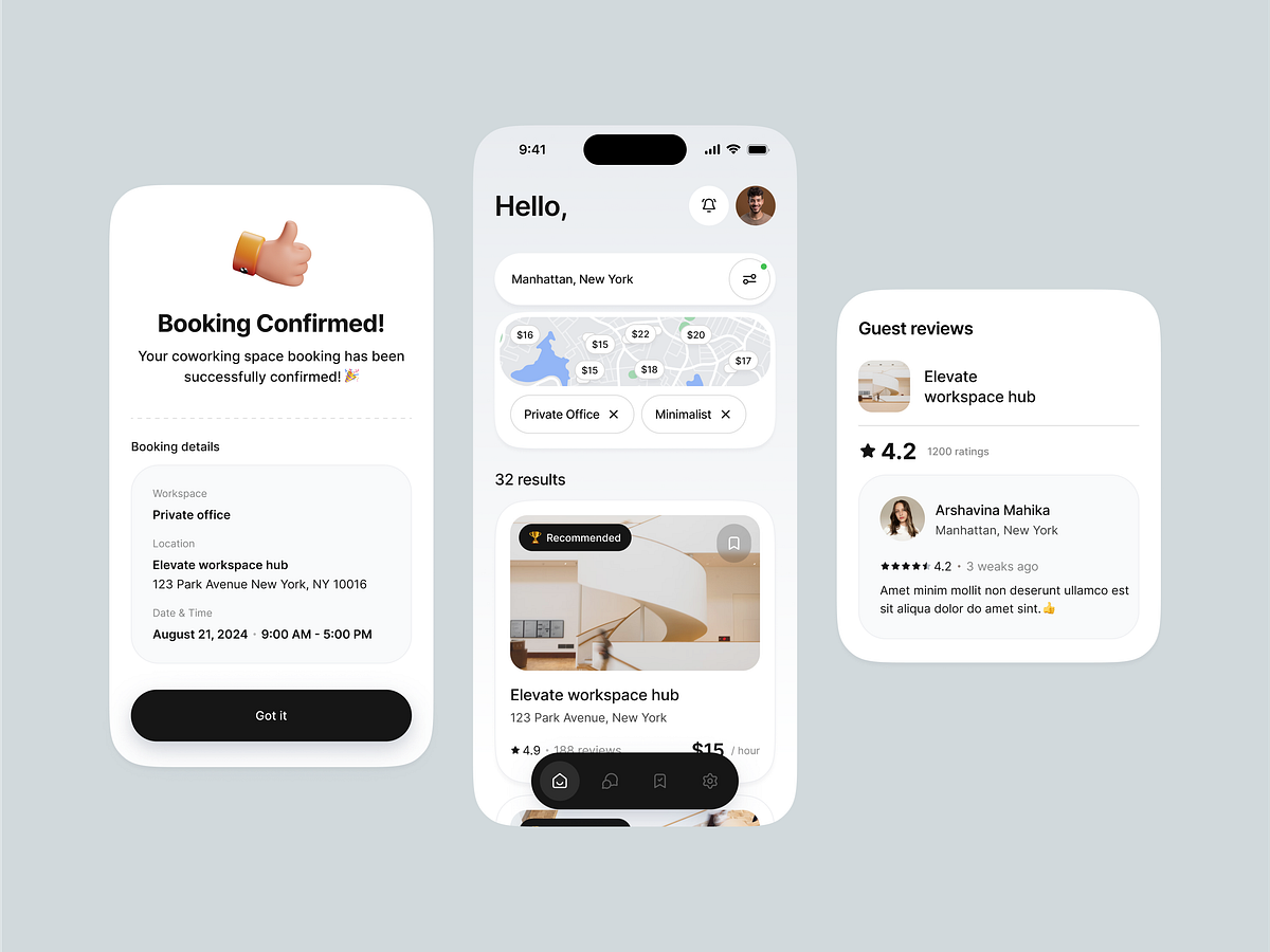 Coworking space app - Exploration