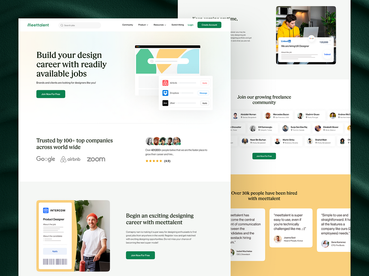 Meettalent Job Platform UI Exploration Image 1