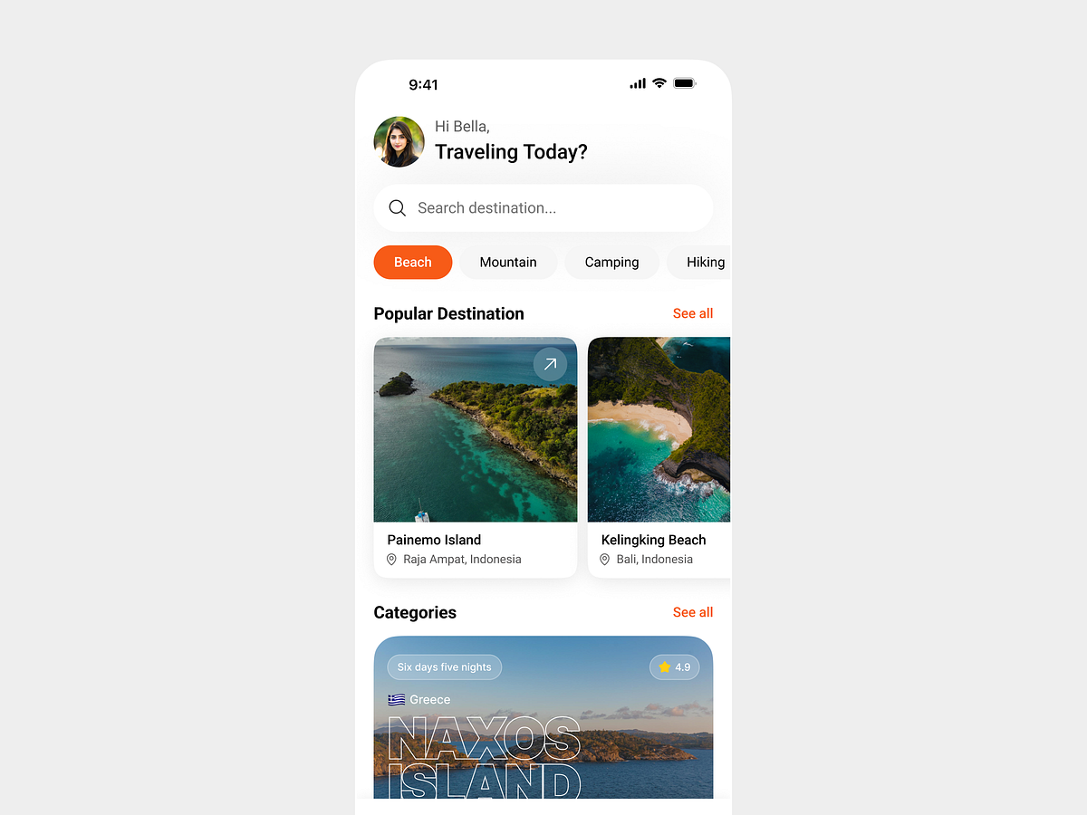 Travel App UI Exploration