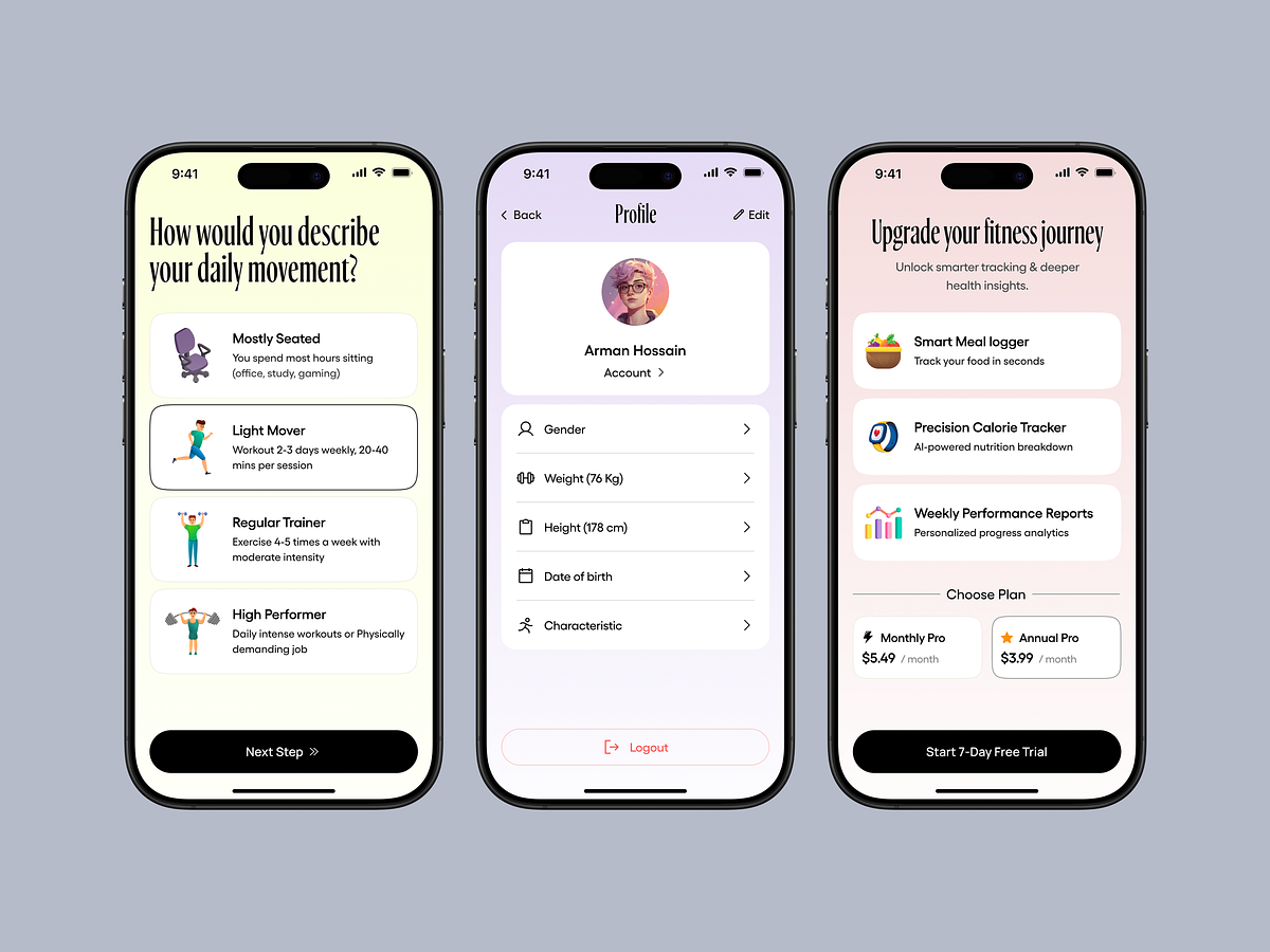 Fitness Tracking App UI