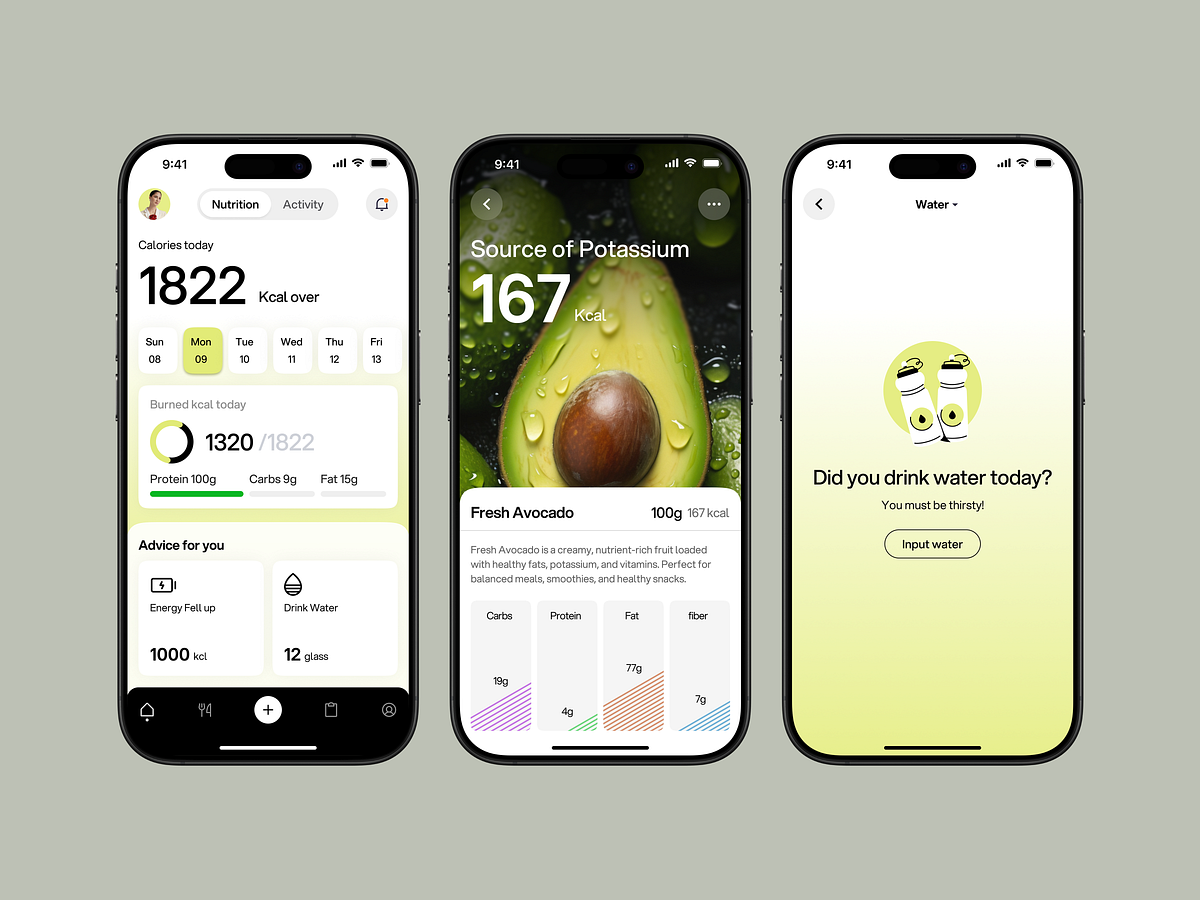 Nutrition & Wellness App UI