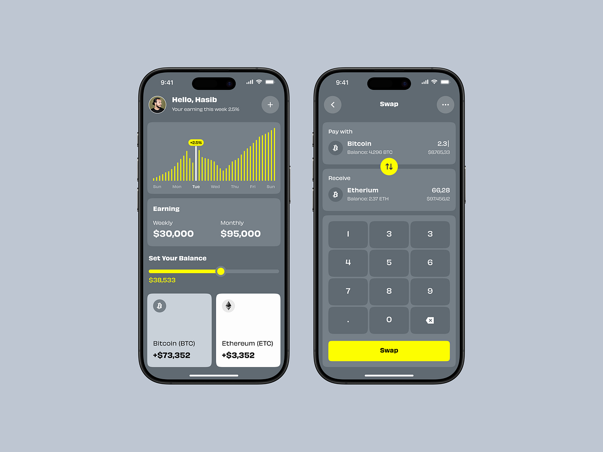Crypto Wallet Mobile App UI