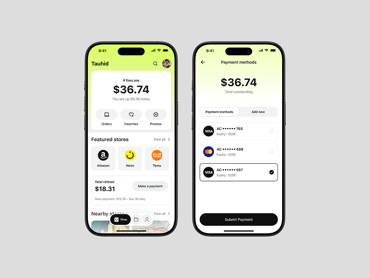 Fintech Wallet Mobile App UI
