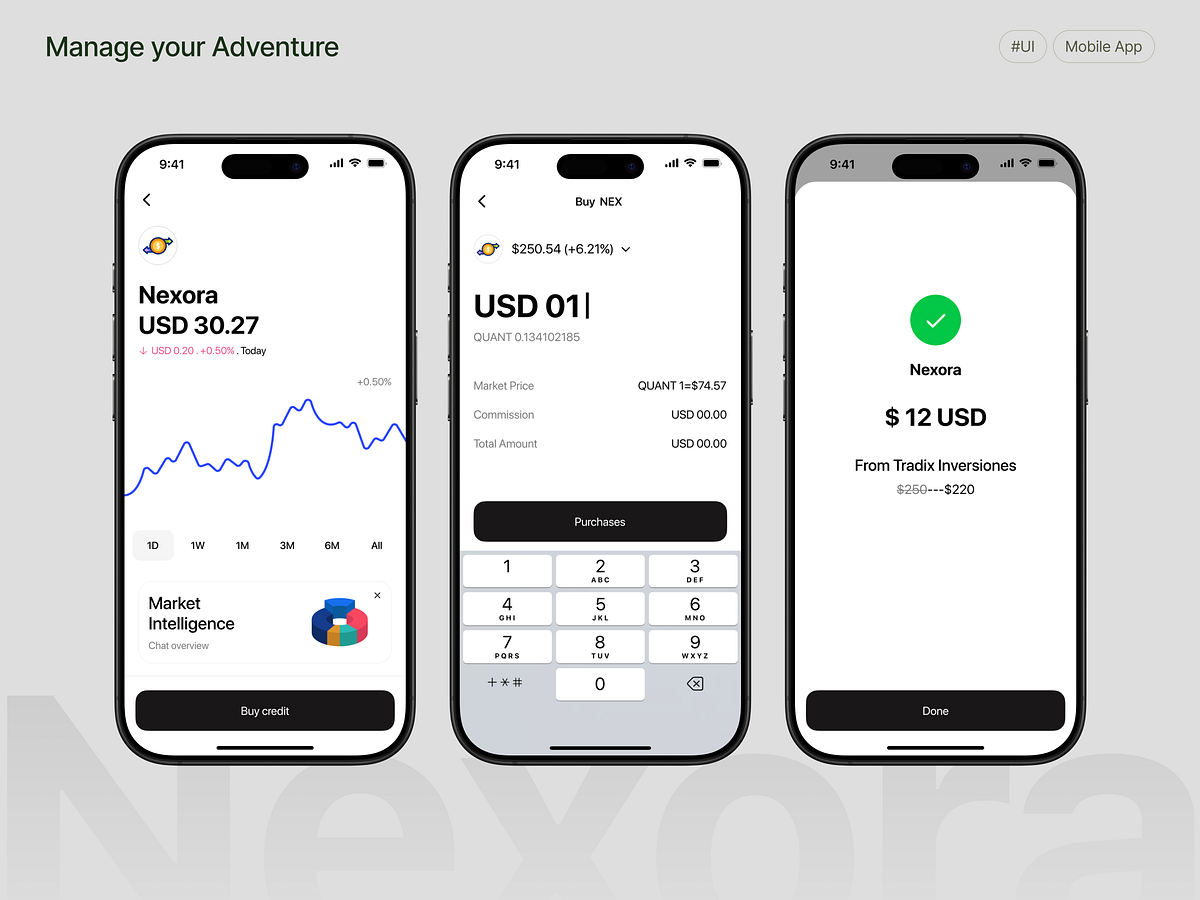 Nexcoin Investment App UI
