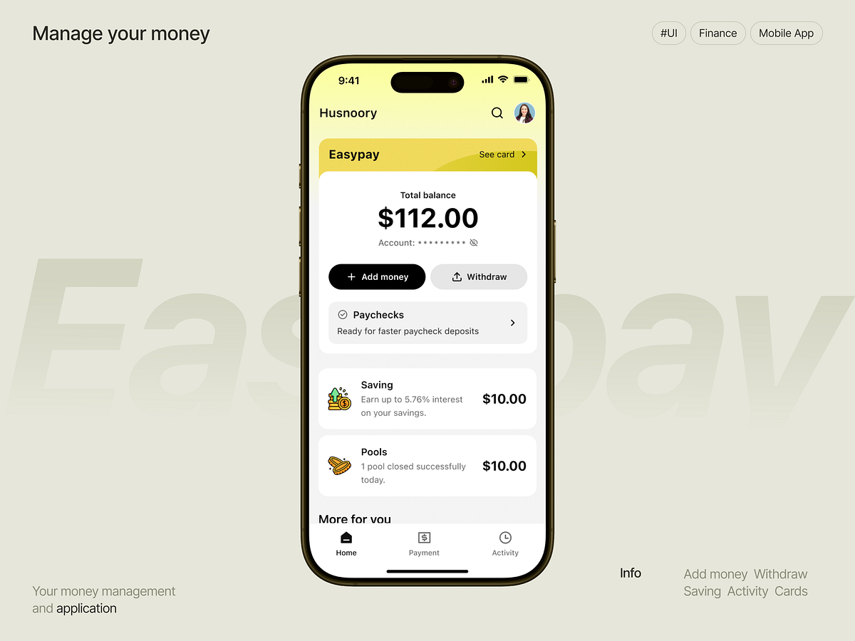 EasyPay Finance App UI