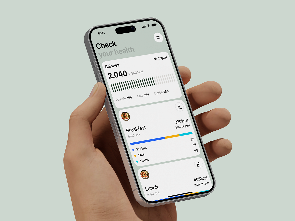 Mealo – Meal Tracking App UI Image 1