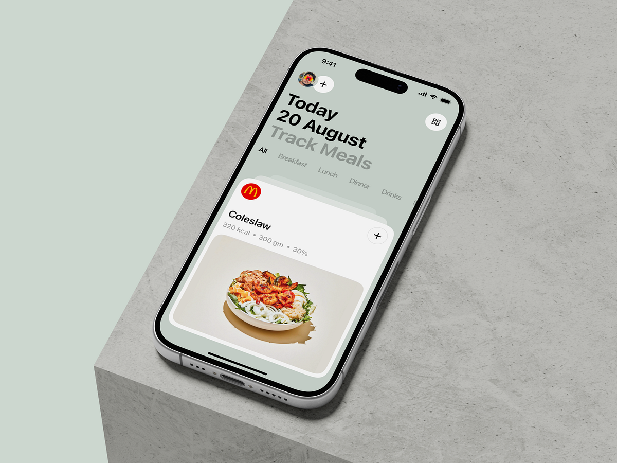 Mealo – Meal Tracking App UI Image 2