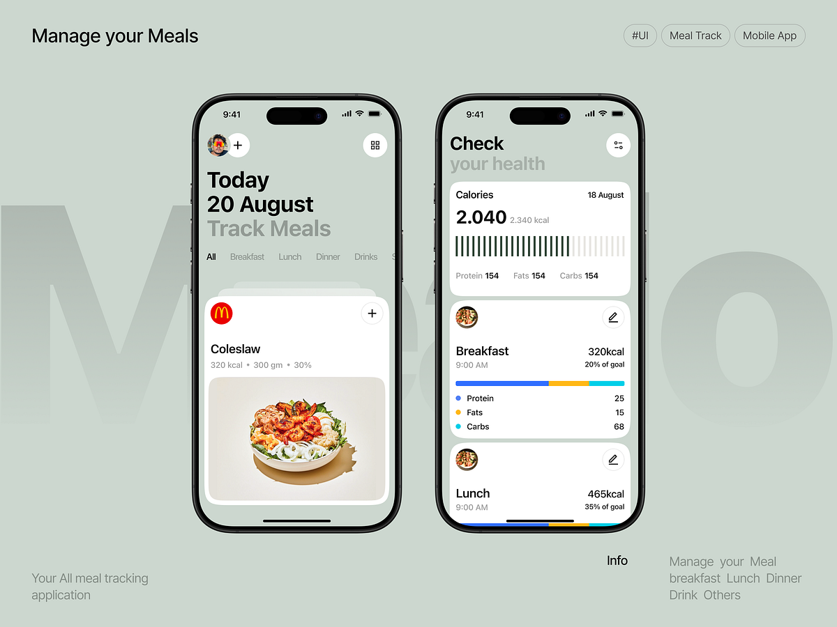 Mealo — Food Tracking App UI