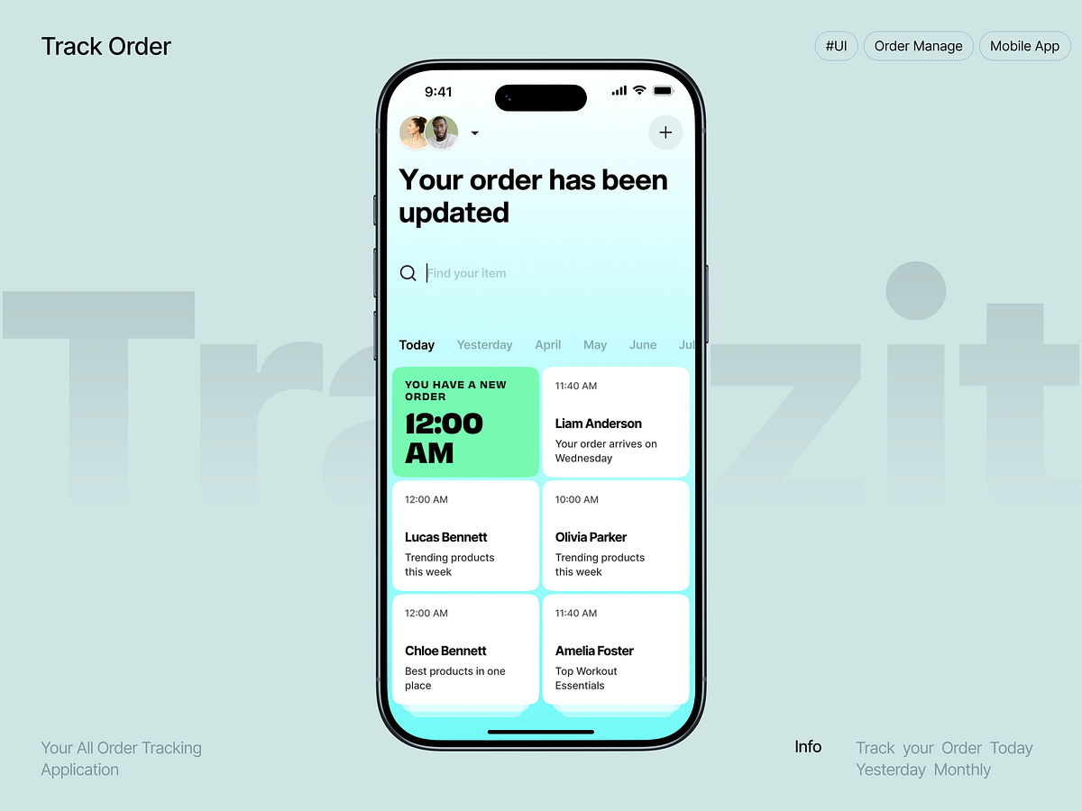 Tranzit – Order Tracking App UI