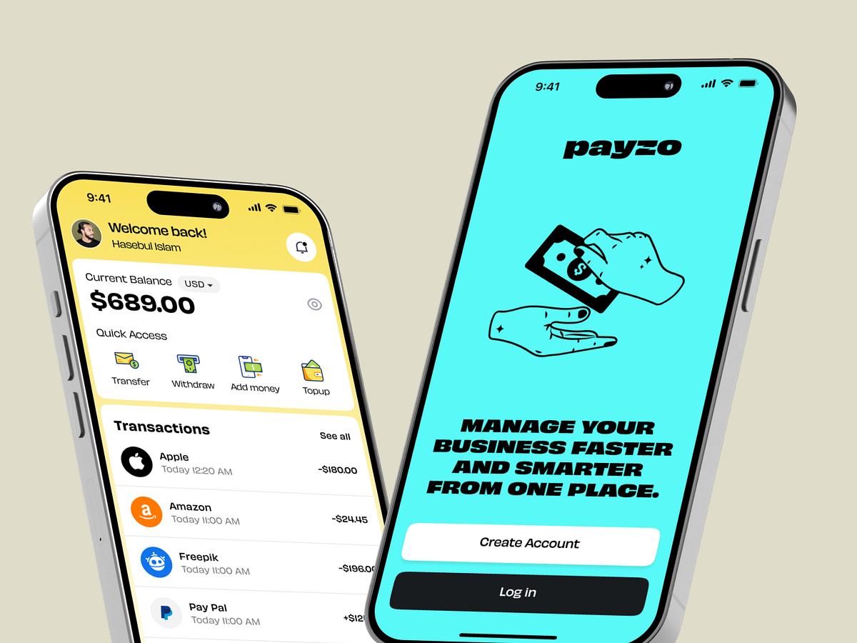 Payzo – Digital Wallet App UI Image 2