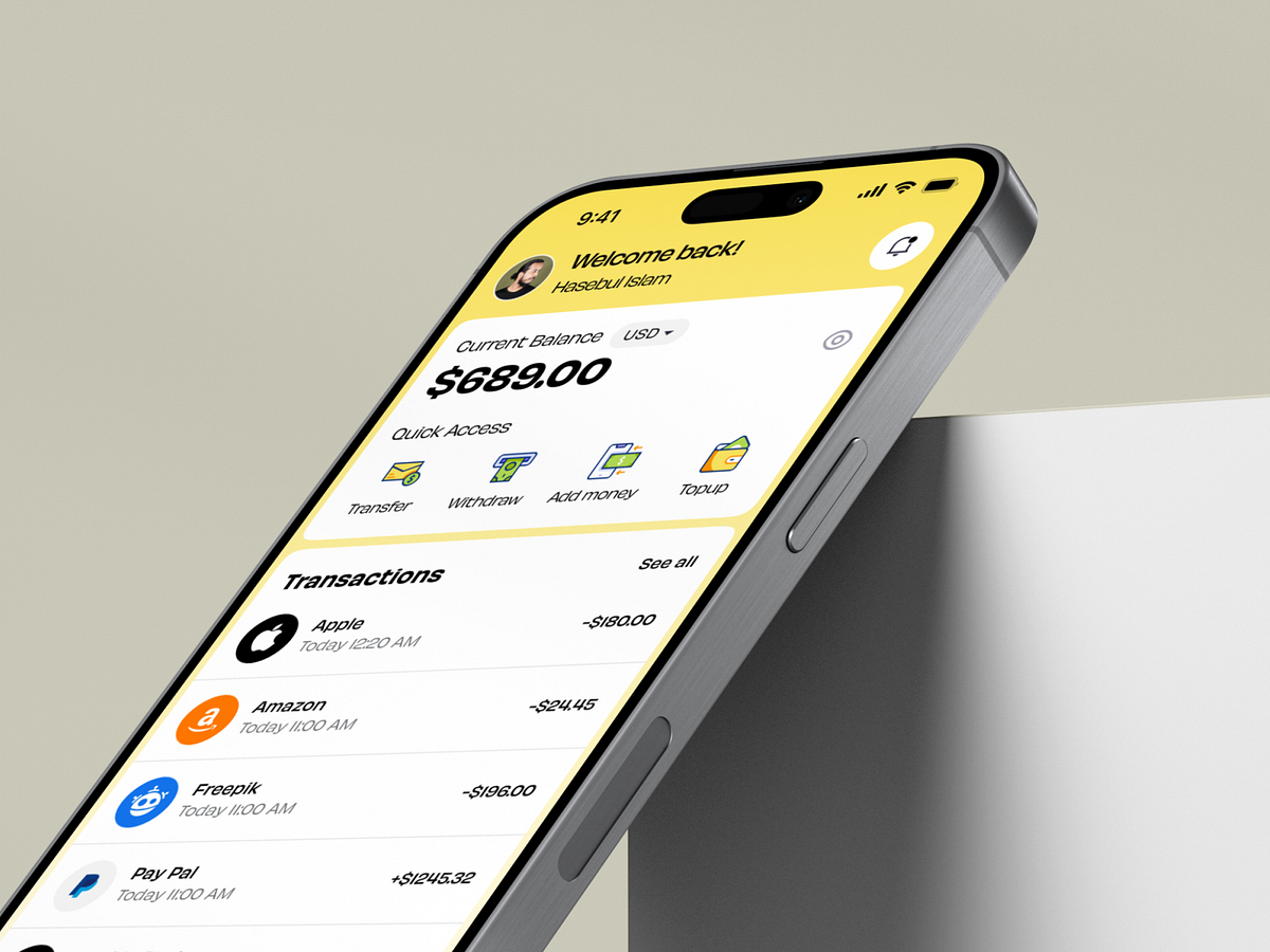 Payzo – Digital Wallet App UI Image 3