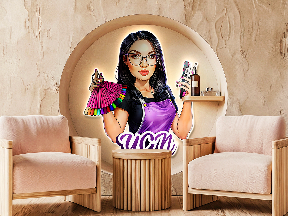 Custom cartoon Portrait Logo for Beauty Salon